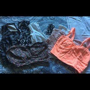 Variety of 6 crop tops